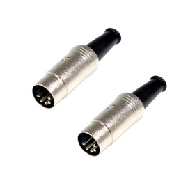 DR. WATCH 2 Pcs of 5 Pin DIN Plug Male Solder Audio MIDI Cable Connector - 180 Degree Pin [C094]