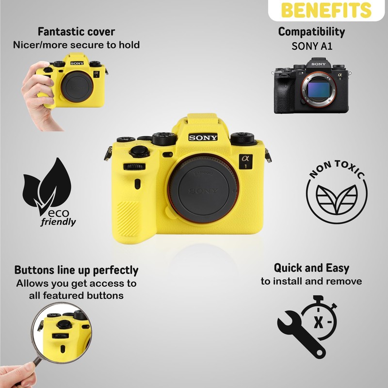 STSEETOP Camera Case for Sony A1 - Protective Silicone DSLR