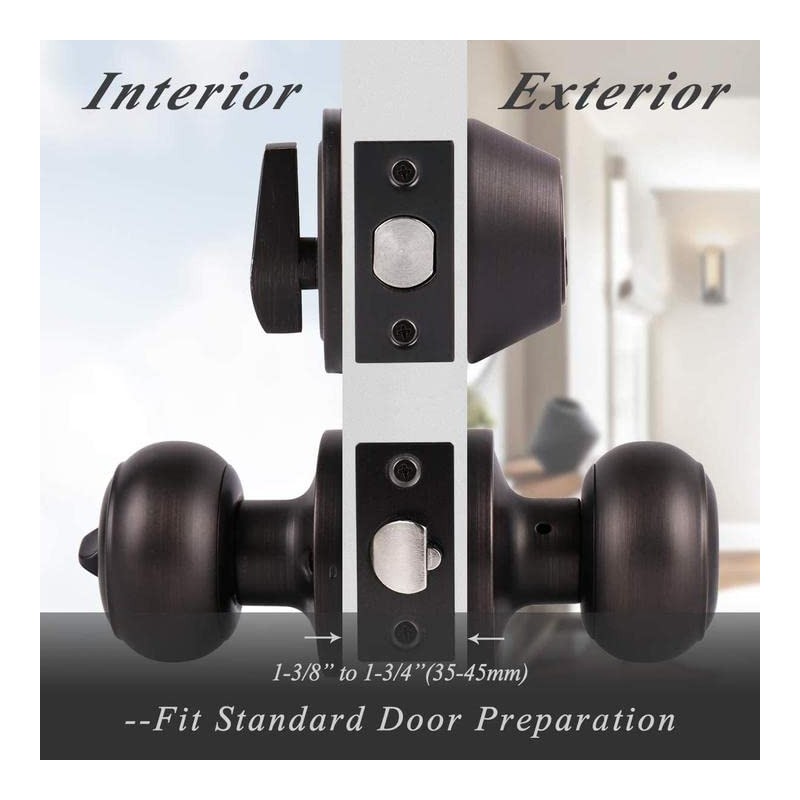 Probrico Entry Door Knob Keyed Alike with Single Cylinder Deadbolt