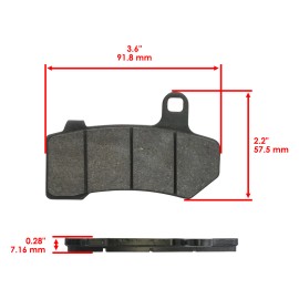 Caltric Front & Rear Brake Pads For Harley Davidson FLHR Road King FLTR FLHT Glide 08-23