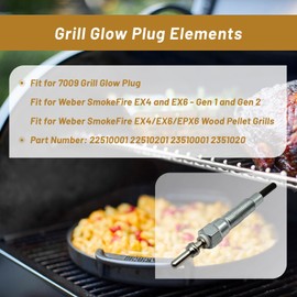Memiuyelay Glow Plug Fit for Weber SmokeFire EX4 EX6 EPX6 7009 Grill Glow Plug for Wood Pellet Grills Replace 22510001 Grill Glow Plug Element Stainless Steel Material