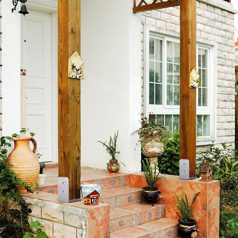 SPACEEUP 6x6 Post Base 5 Pcs, Adjustable Post Base Stainless