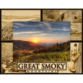 Great Smoky Mountains Laser Engraved Wood Picture Frame Landscape (4 x 6)