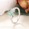 IRROYA Natural Moss Agate Wedding Rings 1.1 Carats Bezel Setting