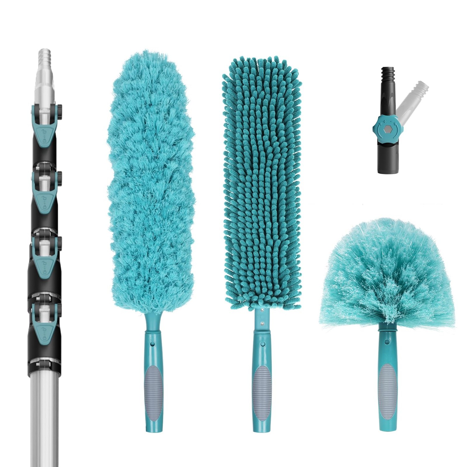 TelesPro 30 Foot High-Reach Duster Kit with 6-24FT Extendable Pole ...