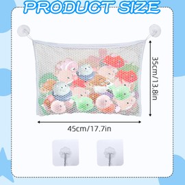 DIPZO Badewannen-Spielzeug-Aufbewahrungsnetz (35x45cm) mit Saugnäpfen & Klebehaken, Organizer für Kinder-Badewannenspielzeug, Netz zur Badezimmer-Aufbewahrung, Babyspielzeug-Tasche