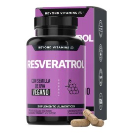Resveratrol 100% Vegano De Alto Contenido En Polifenoles | Pimienta Negra Para Mejor Absorción, Vitamina C, Semilla De Uva Y Acai Beyond Vitamins Anti