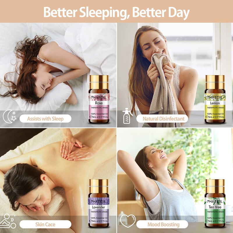 PHATOIL Essential Oil Set, 0.16 fl oz (5 ml) x