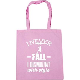 Hippowarehouse I never fall off I dismount with style - Rock climb Tote Shopping Gym Beach Bag 42cm x38cm, 10 litres