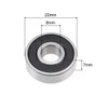 sourcing map 608-2RS Deep Groove Ball Bearing 8x22x7mm Double Sealed