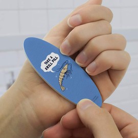 Take a Krill Chill Pill Funny Humor Double-Sided Oval Nail File Emery Board Set 4 Pack