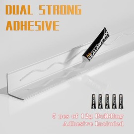 Protector de esquina de pared de aluminio, 5 unidades, moldura en L, guardas de esquina para bordes de paredes, puertas, ventanas, gabinetes, chimeneas, borde de azulejos de mármol, 90.2 x