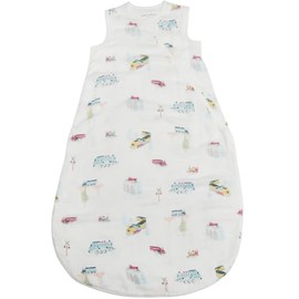 Loulou Lollipop Lightweight Muslin Wearable Baby Blanket Sleeping Bag, Unisex Infant Toddler, 0.5 TOG, 2-Way Zipper Girl Boy Sleep Sleepbag Sack (All Aboard, 0-6 M)