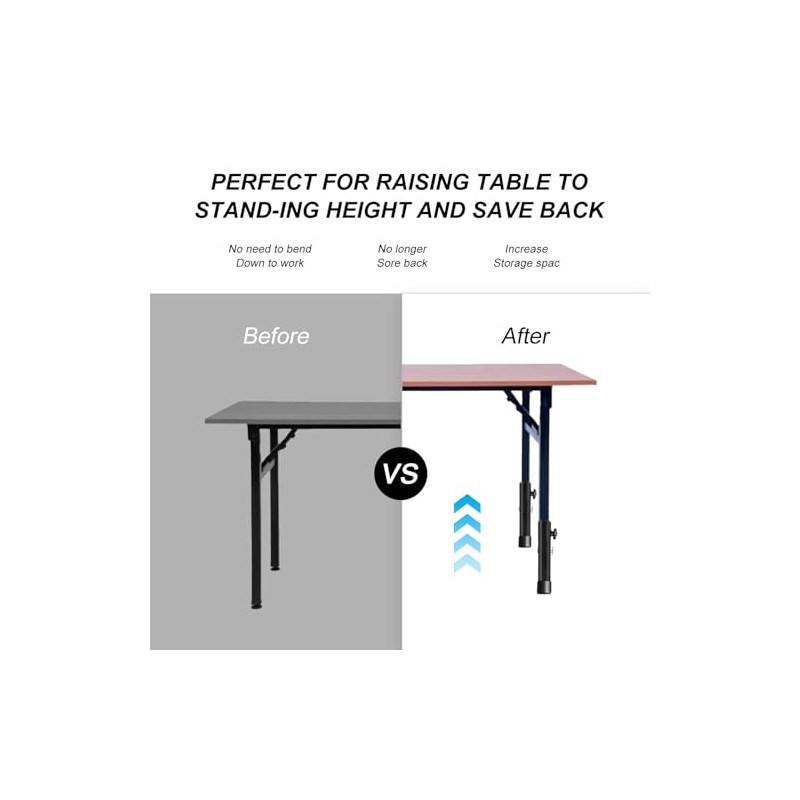 4 Piezas Extensor de Patas de Mesa 10-20cm, Patas Ajustables