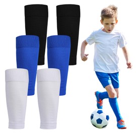 NATOSU 3 Pairs Children's Football Socks Unisex Socks Without Socks, Football Socks Children, Football Sleeves for Beginners and Teenagers, multicoloured