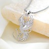 OHAYOO Phoenix Necklace for Women, 925 Sterling Silver White Gold