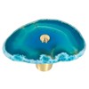 dssmboom Pack of 4 Agate Slice Stone Knobs with Screws,