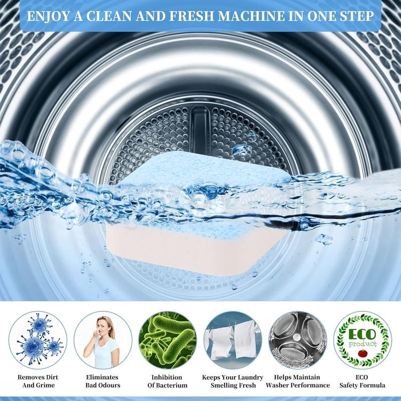 Washing Machine Cleaner Tablets 12-Pack – 1-Year Supply, Septic Safe