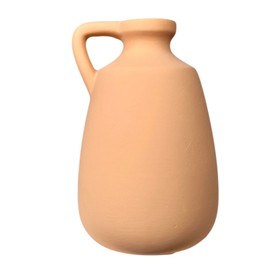 Terracotta Bottle Vase With Handle 20cm Roman Style Ceramic Flower Bud Stem Pot