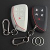 TANDRIVE Key Fob Cover for 2025 2024 Chevy Equinox Traverse Blazer EV GMC Acadia Terrain and 2025-2021 Buick Envision, 5 Button, Silicone, 2-Pack, Black and Gray