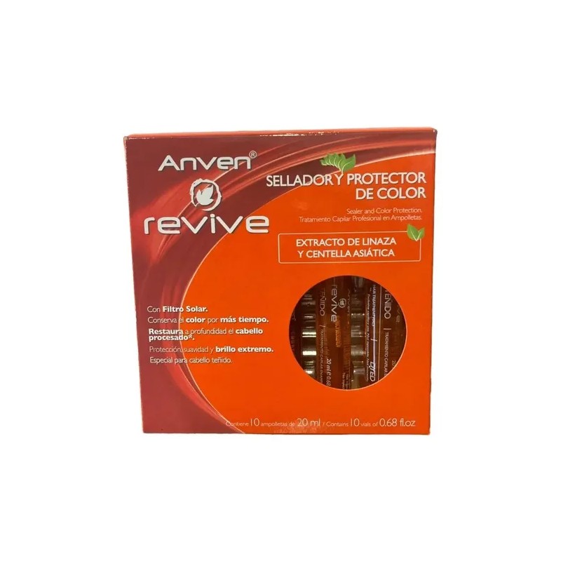 Caja Ampolletas Teñido Anven Revive Sellador Color C/10pzas