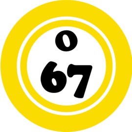 Kiwi Gifts O 67 O67 Bingo Ball - 3 Inch Circle Sticker 3" x 3" - Hobby Number Board Lucky