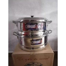 Alumexsan Par De Arroceras Budinera De Aluminio 24-26cm. 3lts Y 3.6lts