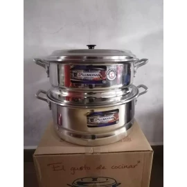 Alumexsan Par De Arroceras Budinera De Aluminio 24-26cm. 3lts Y 3.6lts