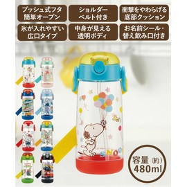 PDSH5 Plastic One Push Straw Bottle, 16.9 fl oz (480 ml), Lightweight, Skater Cars 23 (E897-S8)