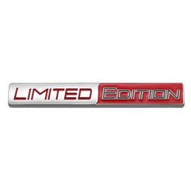 1X Limited Edition Emblem Auto Racing Sport 3D Badge Rear Trunk Sticker Side Fender Decal (Chrome Red)
