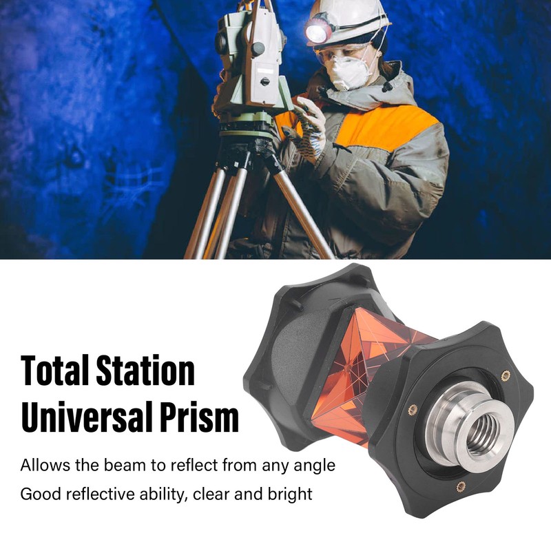 Total Station Prism 360 Degree Universal Prism Lens Triangular Glass