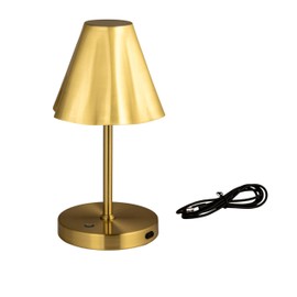 Bloomingville Metal LED Rechargeable Table Lamp with Touch Sensor, Gold Finish