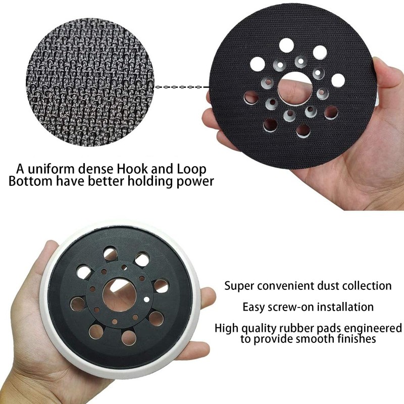 5 Inch 8 Hole Replacement Sander Pad with Hook &