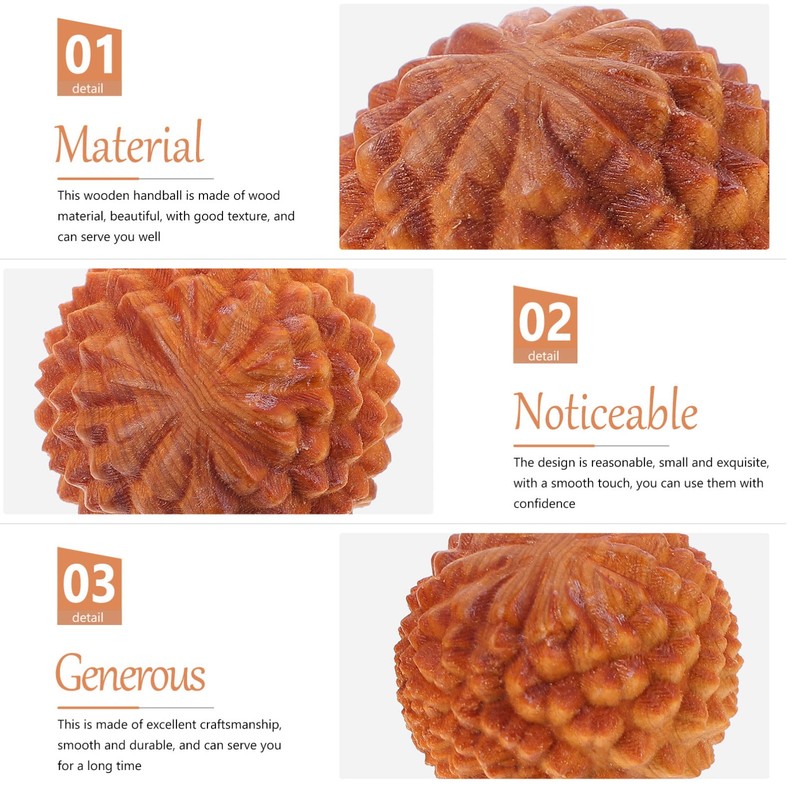 Artibetter 2 Pieces Wooden Massage Balls Ball Trigger Points Balls