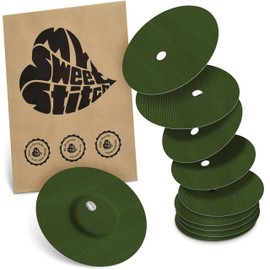 MySweetStitch - 10 x Freestyle Libre 3 Plasters Round with Ventilation Hole, Overpatch Diameter 60 mm, Skin-Friendly, Waterproof, Breathable, Olive Green