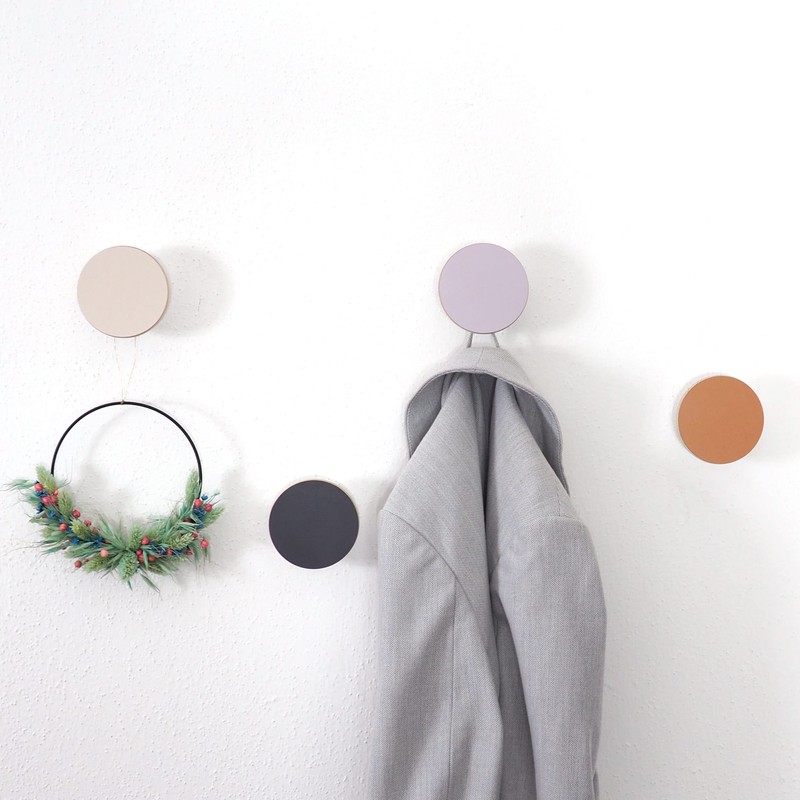 bomidé - Round Wall Hooks in Various Colours (2 x
