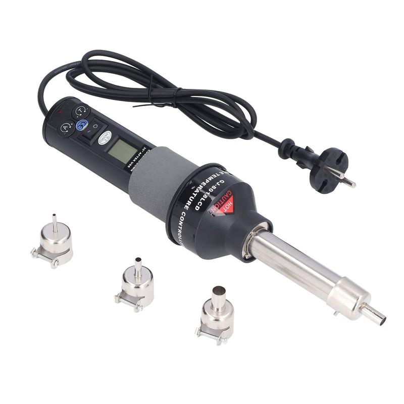6Pcs Hot Air Gun LCD Digital Display Adjustable Portable Heating