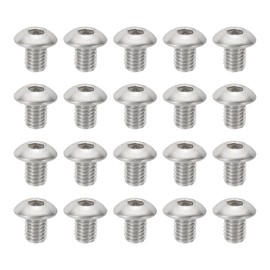 PATIKIL #10-32x1/4" Button Head Socket Cap Screws, 20 Pcs 304 Stainless Steel 18-8 Socket Cap Screw Bolts Allen Hex Drive Full Thread Fine Thread UNF