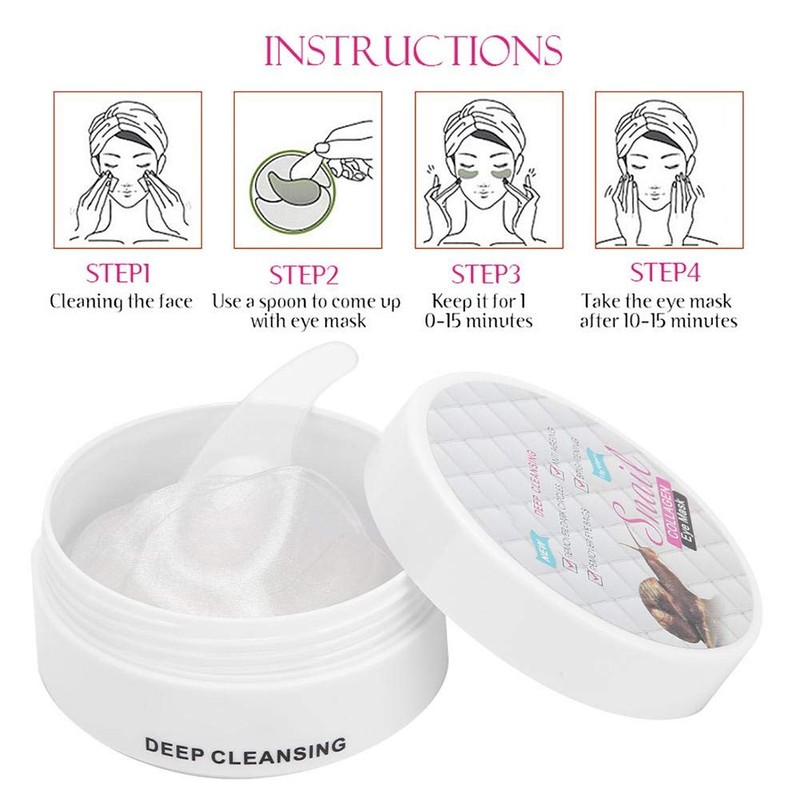 Pack of 60 Snail Collagen Eye Patch, Soothing Eye Bag