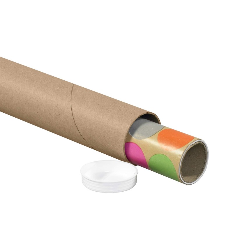 Boxes Fast Mailing Tubes with Caps, 2" x 43", Kraft,