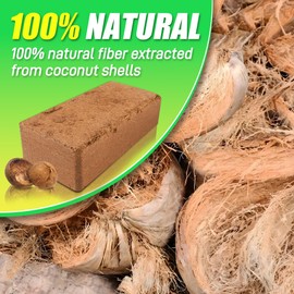 Coco Coir Brick for Plants-6 Pack Premium Coconut Bricks, 100% Organic Peat Moss, Fiber Coconut Husk for Planting, Gardening, Potting Soil Substrate