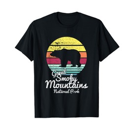 Retro Great Smoky Mountains National Park TN Bear T Shirt T-Shirt