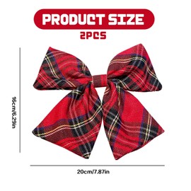 2PCS Tartan Bow Knot Hair Clips – Classic Scottish Plaid Hair Accessories for Women & Girls, Retro Style for Daily Wear, School, Parties, Gifts