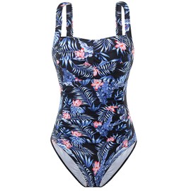 AOQUSSQOA Women One Piece Swimsuits Swimming Costume Swimwear Tummy Control Push Up Bathing Suits（4Black Pink,M）