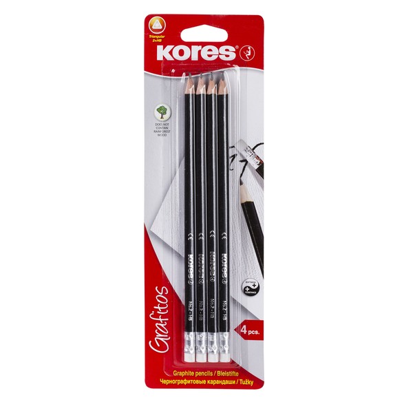 Kores - Graphite Pencils Set - Grafitos Pencils, HB, Soft,
