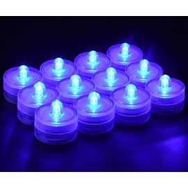 KOABY 12 Pack Submersible LED Lights, Waterproof Tea Lights Flameless Submersible Lights for Decoration (Blue Light, 12 Pack)