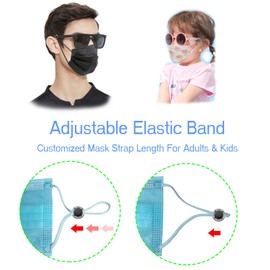 JIEYABI Mask Hooks Glasses Ear Protectors Mask Extenders/Ear Savers for Eyeglass Adjustable mask Strap Suitable for Men Women Kids (Black), (JYB-00001)