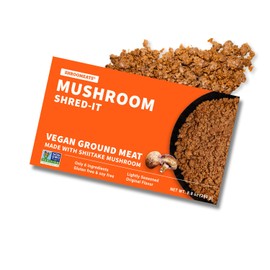 Vegan Shroomeats Mushroom Shred-It - High Protein Meat Substitute from Shiitake Mushrooms - Non-GMO, 8 Allergens-Free Plant Based Ground Meat - Nutritious, and Delicious Vegan Meat - 8.8 Oz