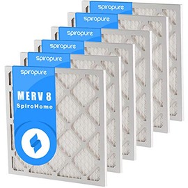 SpiroPure 19.63X22.75X1 MERV 8 Pleated Air Filters - Made in USA (6 Pack)