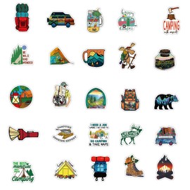Outdoor Camping Landscape Stickers 50PCS for Camper Boys Adults Teens Girls,Outdoor Explore Stickers Decals for Water Bottles Tags Crafts Windows Car Laptop Luggage Skateboard Motorcycle Phone